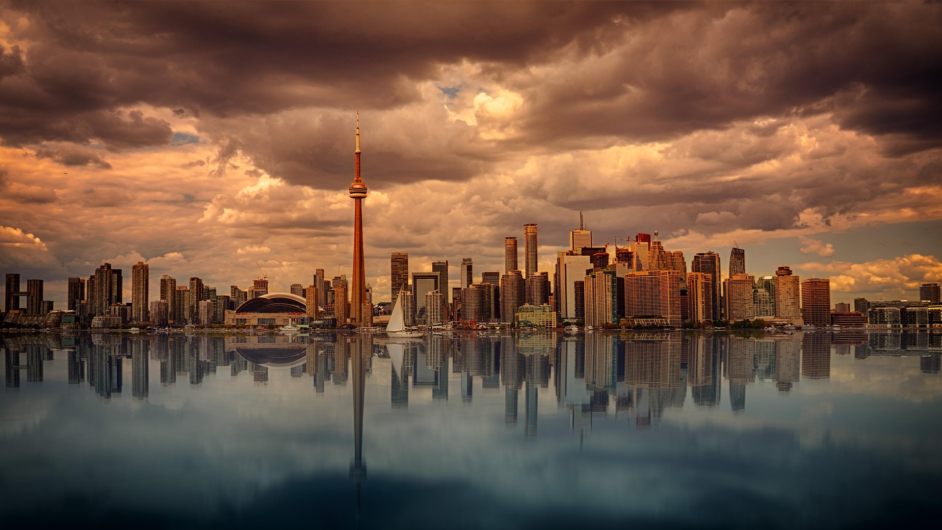 Urban park and city skyline—typical of leisure trips to Canadian cities