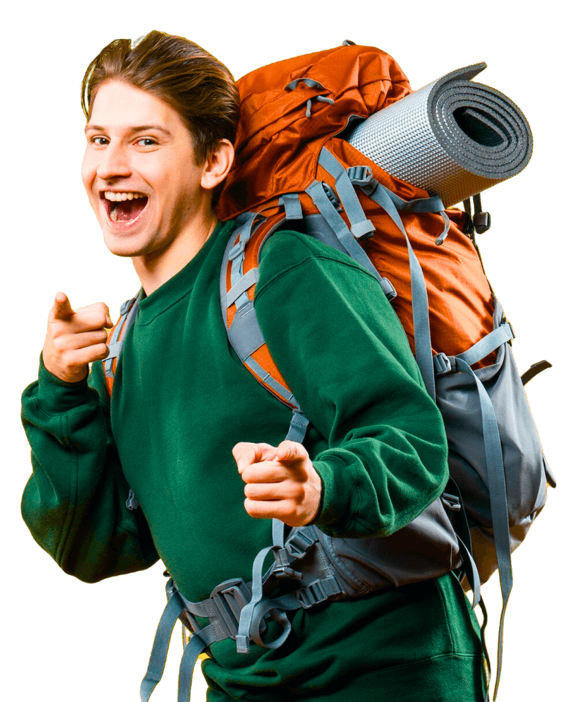 Traveler with backpack